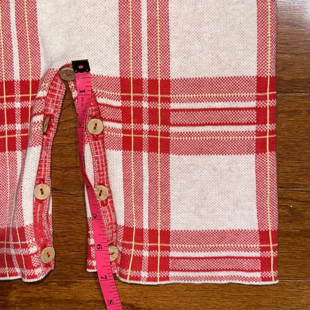 The Animals Observatory Red Plaid Boar Baby Cotton Blend Jumpsuit Size 18M